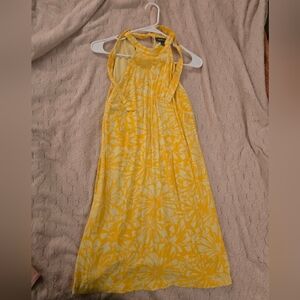 Yellow White Floral Halter Dress Modcloth
